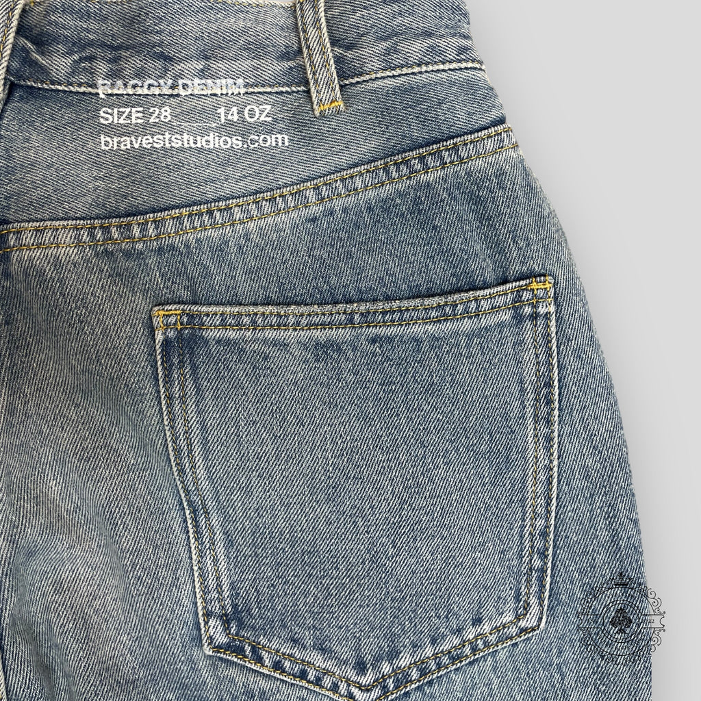 Bravest Studios Baggy Denim Jeans in Light Wash